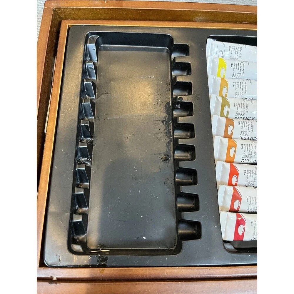 ART‎ STUDIO BY BATTAT Set, Art Supplies, 2-Tier Wood Case, Very Lightly Used